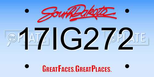 17IG272 South Dakota License Plate