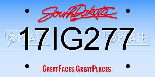 17IG277 South Dakota License Plate