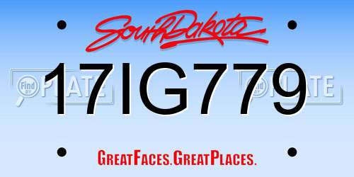 17IG779 South Dakota License Plate
