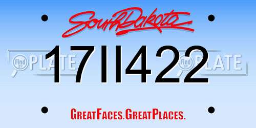 17II422 South Dakota License Plate