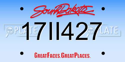 17II427 South Dakota License Plate