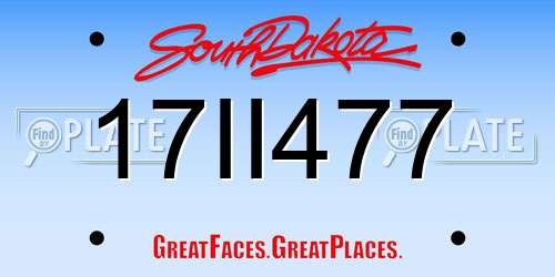 17II477 South Dakota License Plate