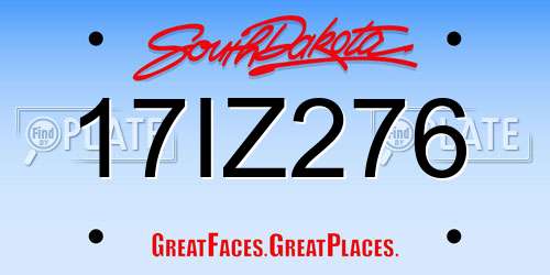 17IZ276 South Dakota License Plate