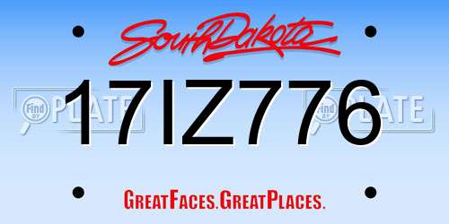 17IZ776 South Dakota License Plate