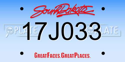 17J033 South Dakota License Plate