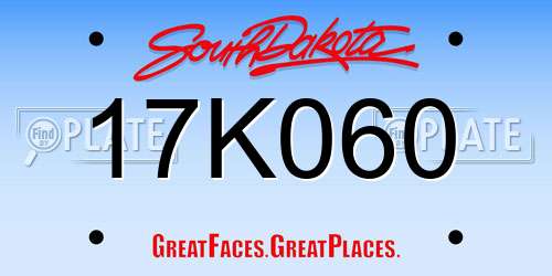 17K060 South Dakota License Plate