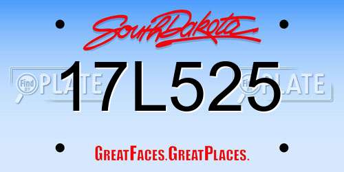 17L525 South Dakota License Plate