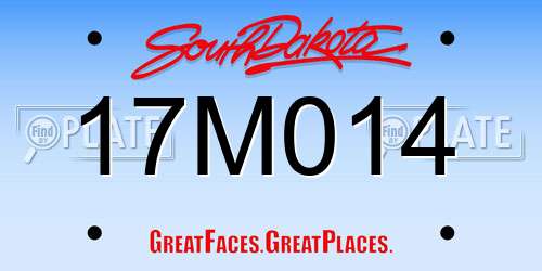 17M014 South Dakota License Plate