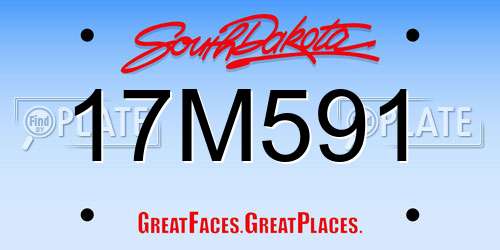 17M591 South Dakota License Plate