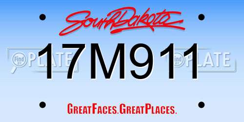 17M911 South Dakota License Plate