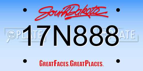 17N888 South Dakota License Plate