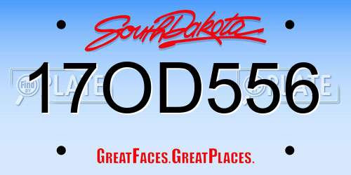 17OD556 South Dakota License Plate