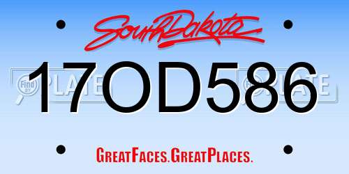 17OD586 South Dakota License Plate