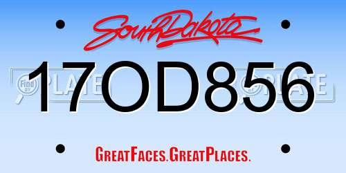 17OD856 South Dakota License Plate