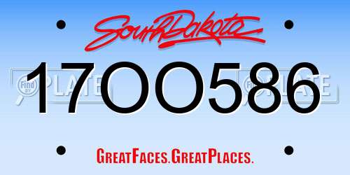 17OO586 South Dakota License Plate