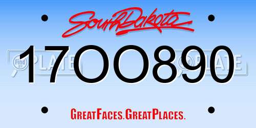 17OO890 South Dakota License Plate