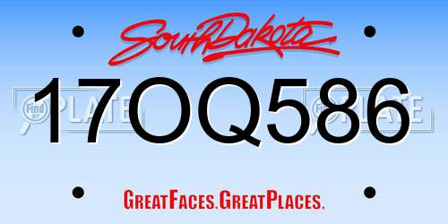 17OQ586 South Dakota License Plate