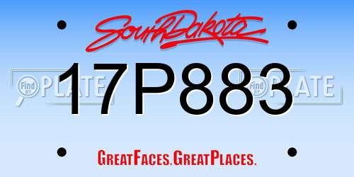 17P883 South Dakota License Plate