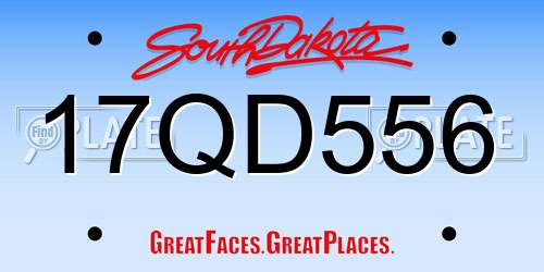 17QD556 South Dakota License Plate