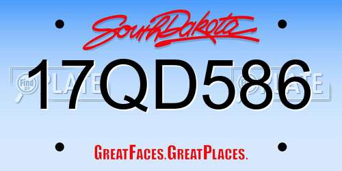 17QD586 South Dakota License Plate