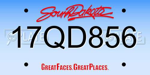 17QD856 South Dakota License Plate