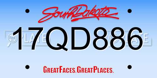 17QD886 South Dakota License Plate