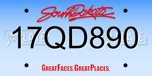17QD890 South Dakota License Plate
