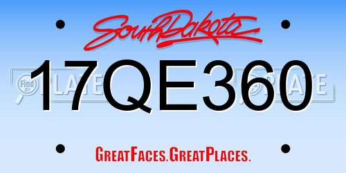 17QE360 South Dakota License Plate
