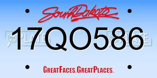 17QO586 South Dakota License Plate
