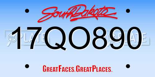17QO890 South Dakota License Plate
