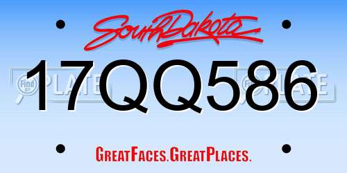 17QQ586 South Dakota License Plate
