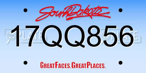 17QQ856 South Dakota License Plate