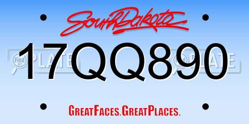 17QQ890 South Dakota License Plate