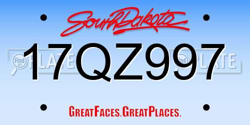 17QZ997 South Dakota License Plate