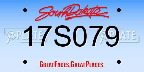 17S079 South Dakota License Plate