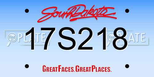 17S218 South Dakota License Plate
