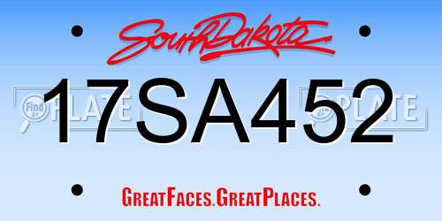 17SA452 South Dakota License Plate