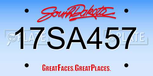 17SA457 South Dakota License Plate