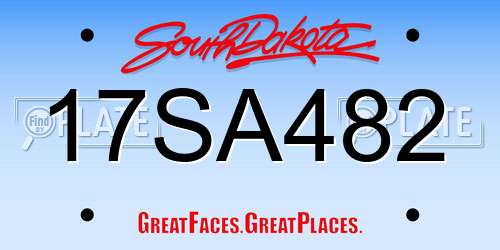 17SA482 South Dakota License Plate