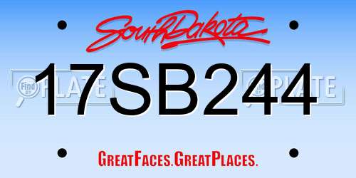 17SB244 South Dakota License Plate