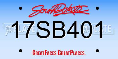 17SB401 South Dakota License Plate