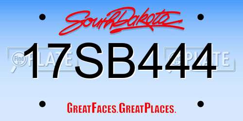 17SB444 South Dakota License Plate