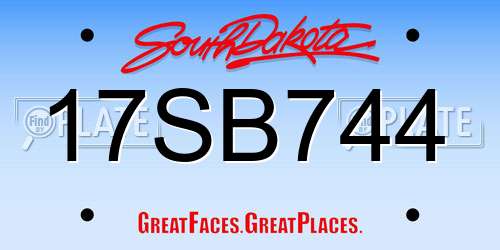 17SB744 South Dakota License Plate