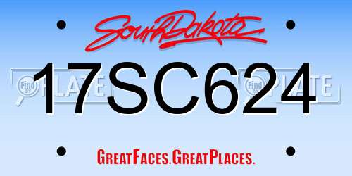 17SC624 South Dakota License Plate