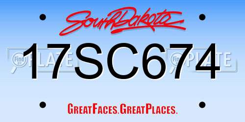 17SC674 South Dakota License Plate