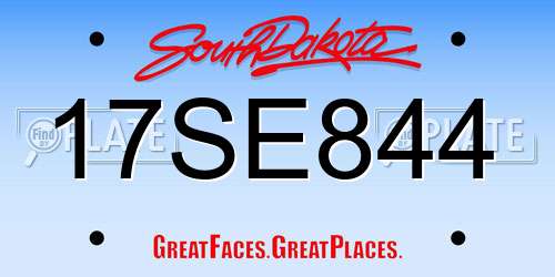 17SE844 South Dakota License Plate