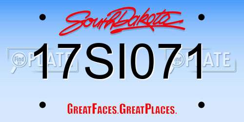 17SI071 South Dakota License Plate