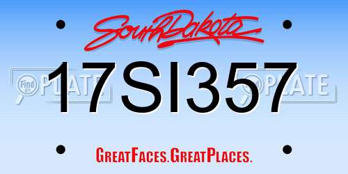 17SI357 South Dakota License Plate