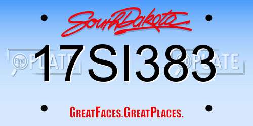 17SI383 South Dakota License Plate