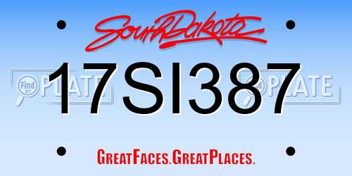 17SI387 South Dakota License Plate